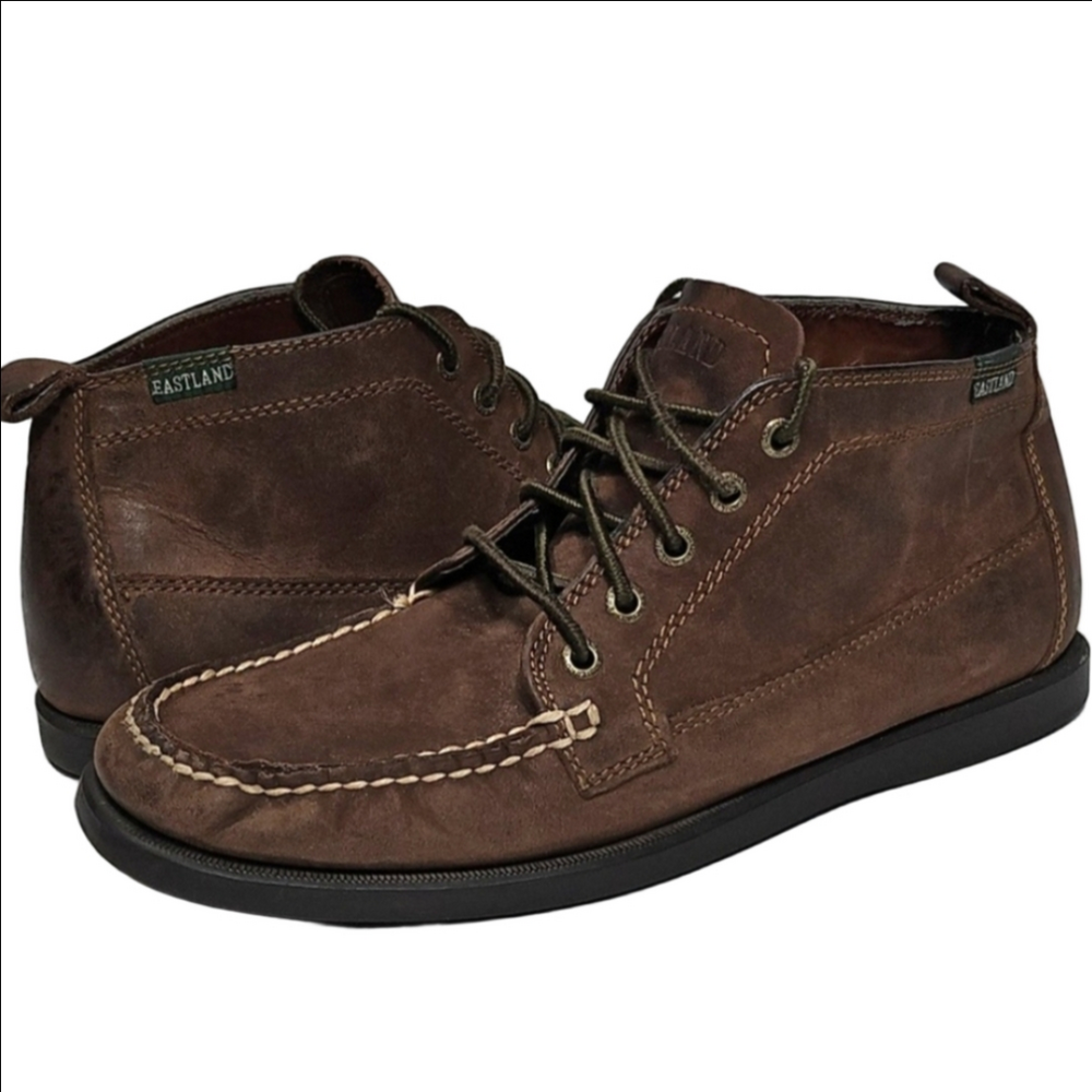 Eastland Seneca Camp Brown Leather Moc Toe Lace Up Classic Chukka Ankle Boot